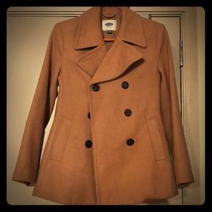 Brown Old Navy wool buttoned down pea coat